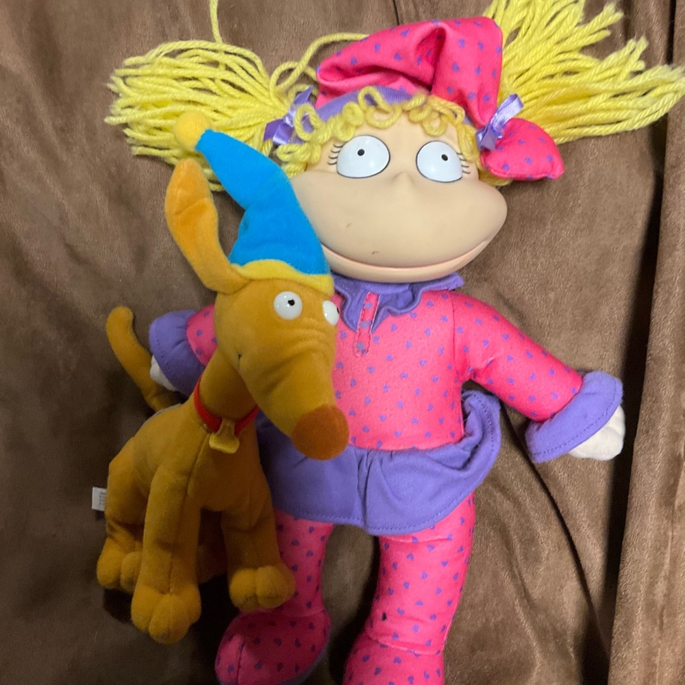 Rugrats Angelica Doll Spike vintage dog plush 98’ 7” Stuffed Animal